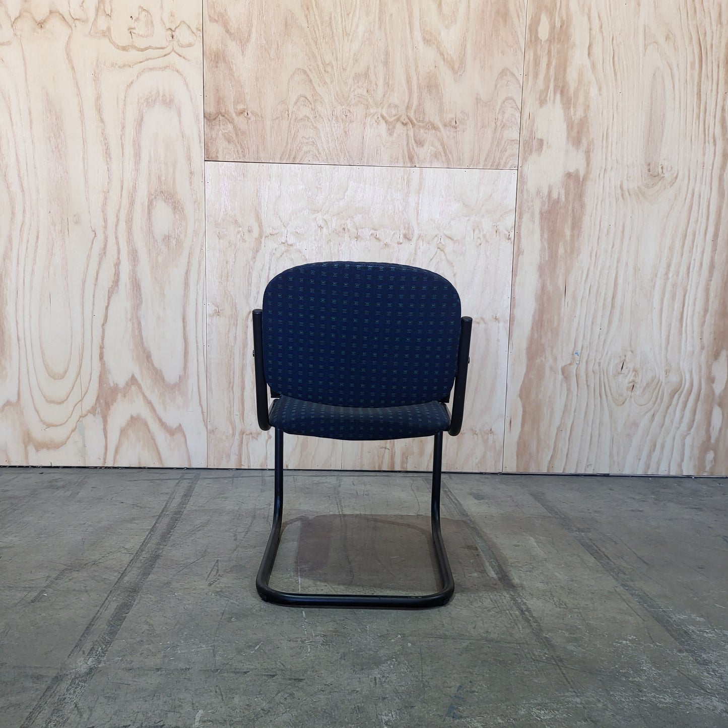 Upholstered Visitor Chair patterned in Navy Blue