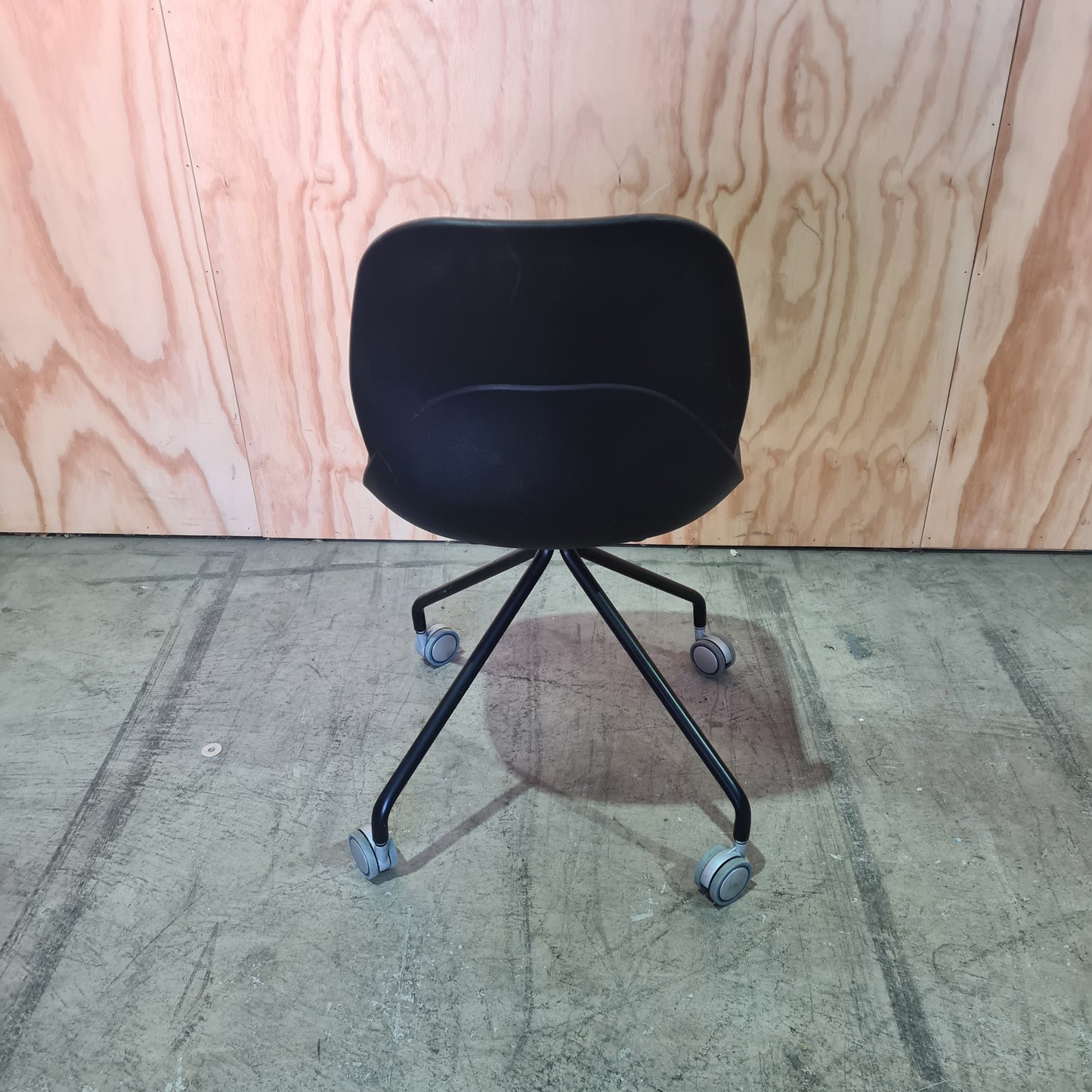 FREE BULK OPPORTUNITY- Black Moulded Chair on Castors