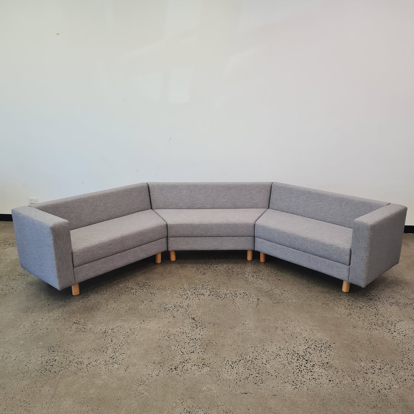 Three Part Modular Corner Couch Light Grey