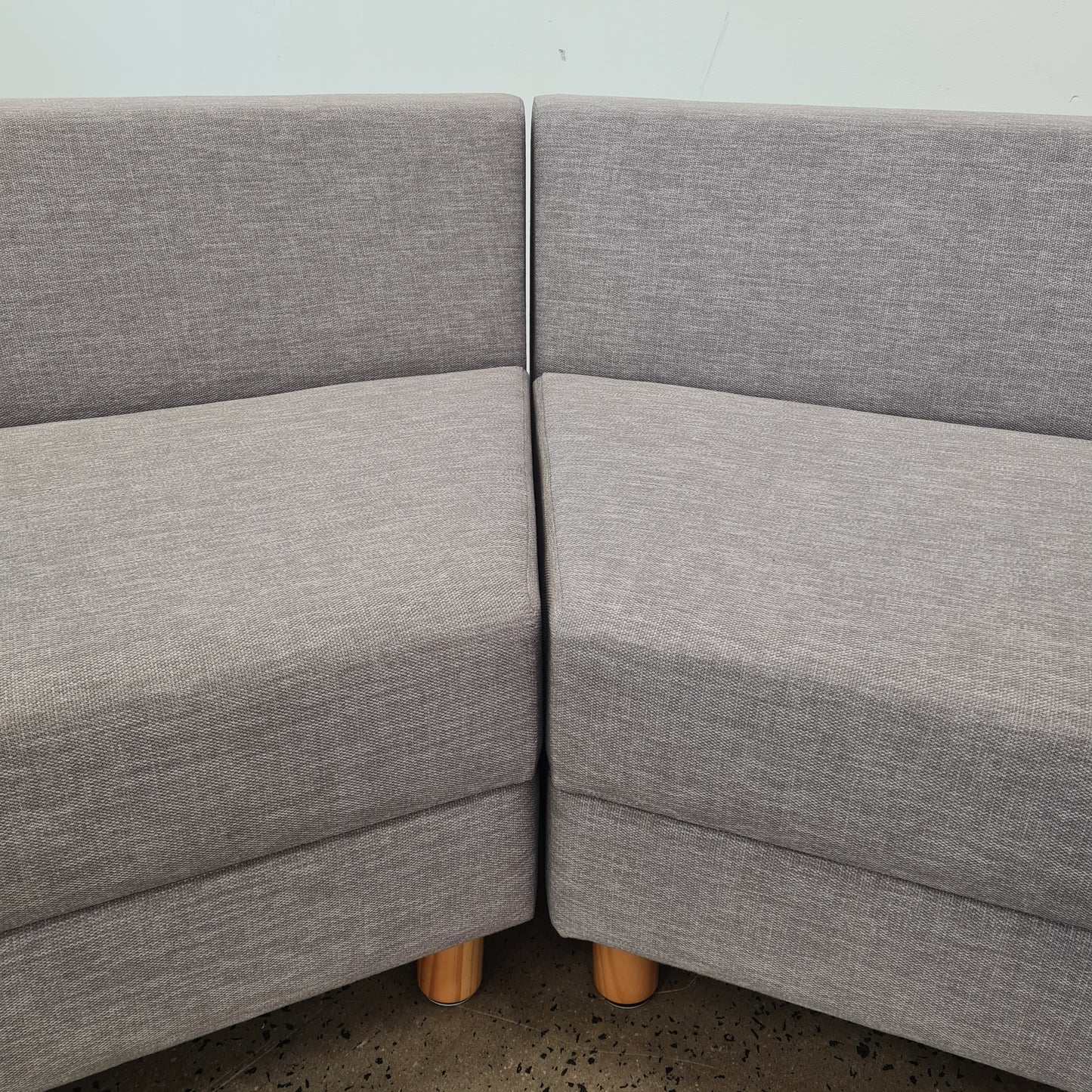 Three Part Modular Corner Couch Light Grey
