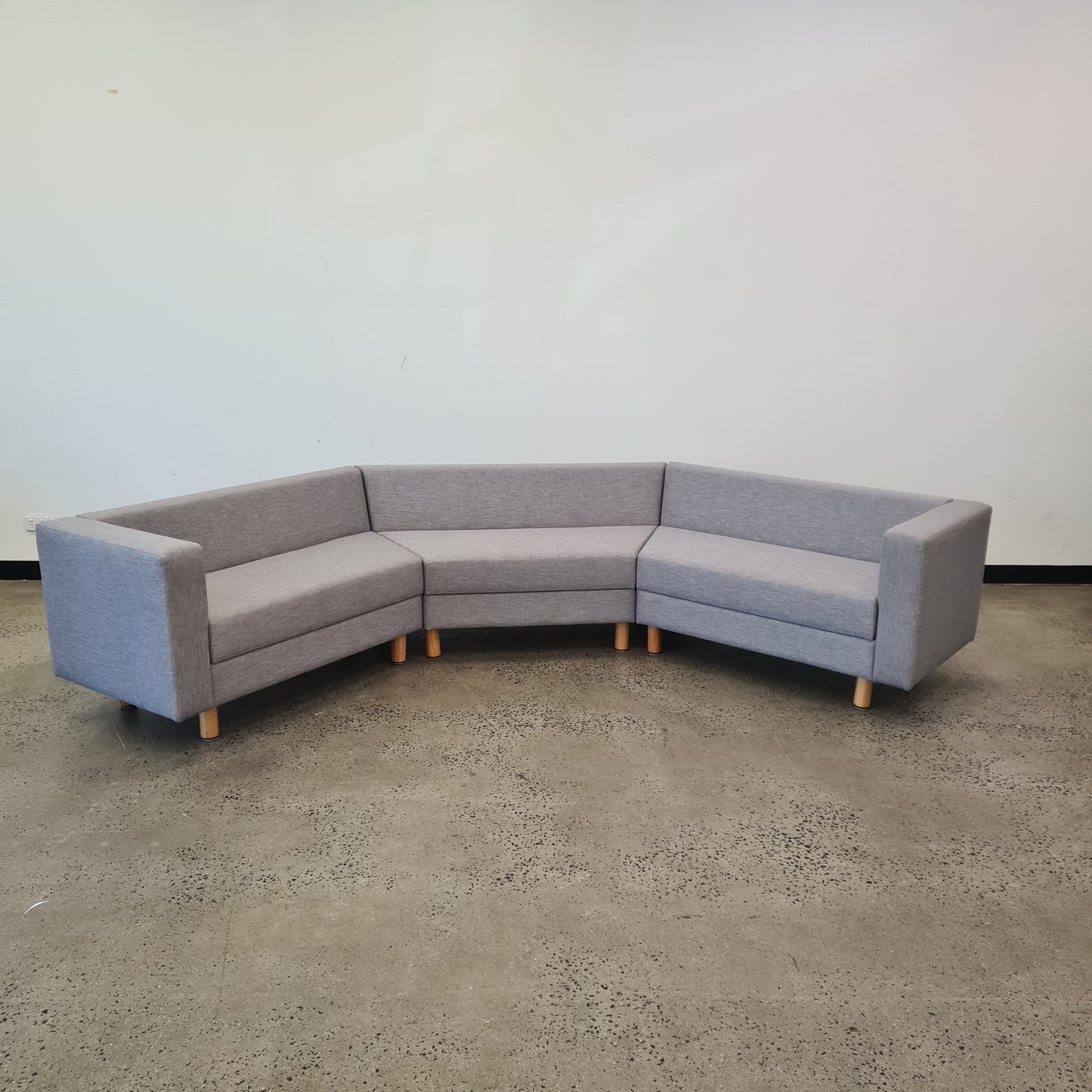 Three Part Modular Corner Couch Light Grey