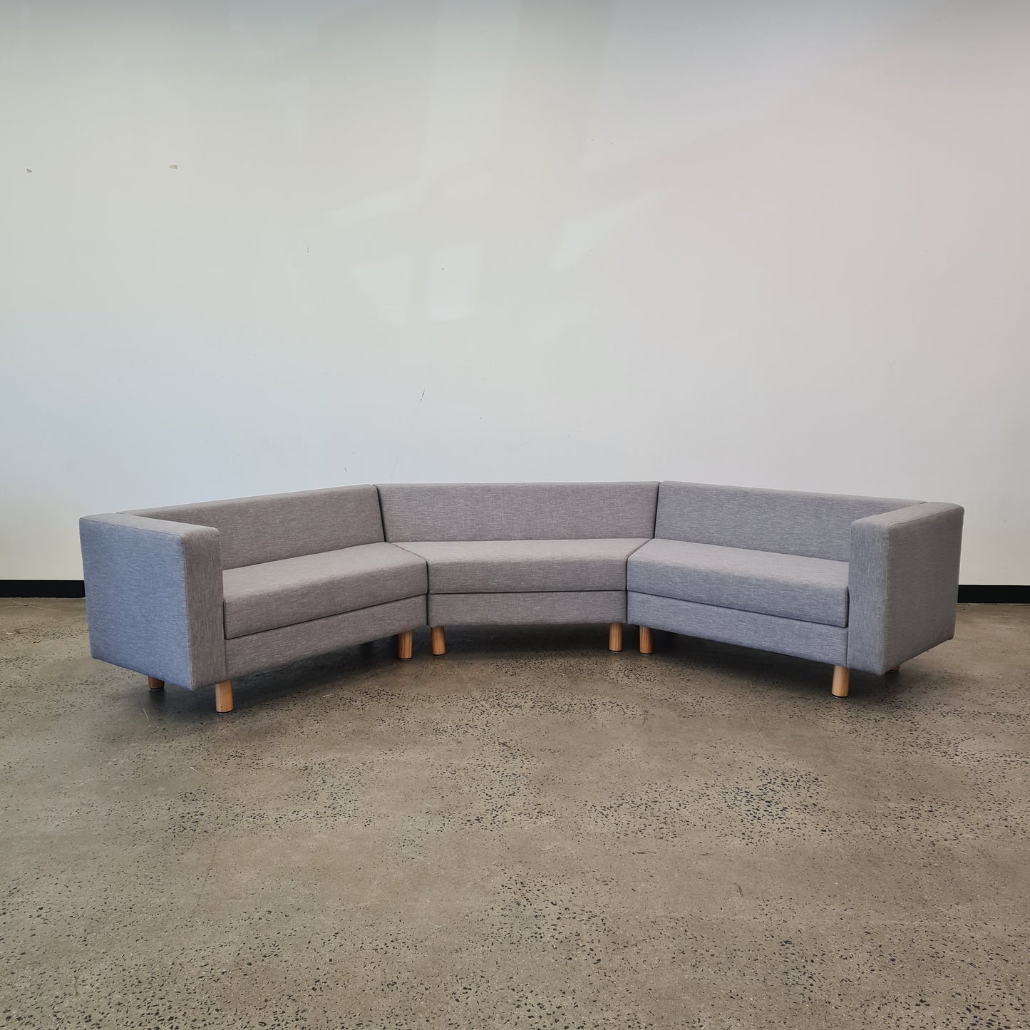 Three Part Modular Corner Couch Light Grey