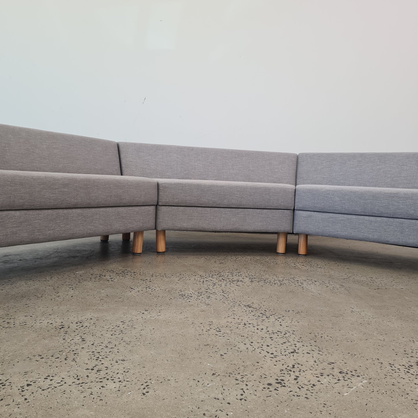 Three Part Modular Corner Couch Light Grey