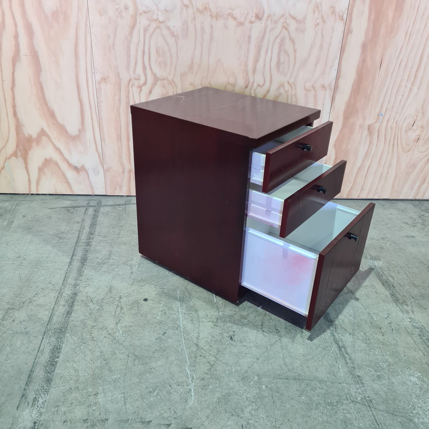 Wooden Mobile Pedestal Unit on castors in Mahogany