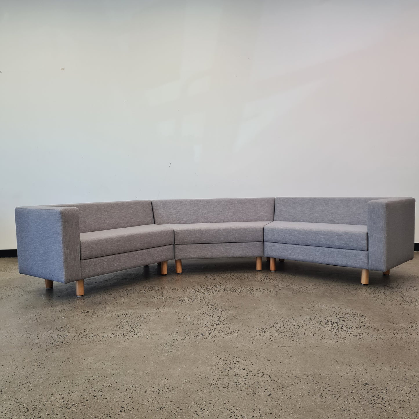 Three Part Modular Corner Couch Light Grey