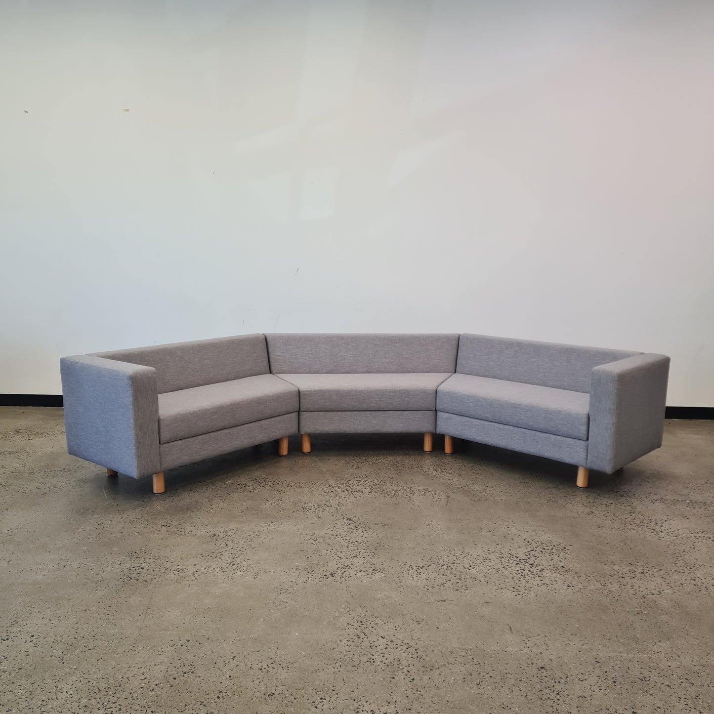 Three Part Modular Corner Couch Light Grey