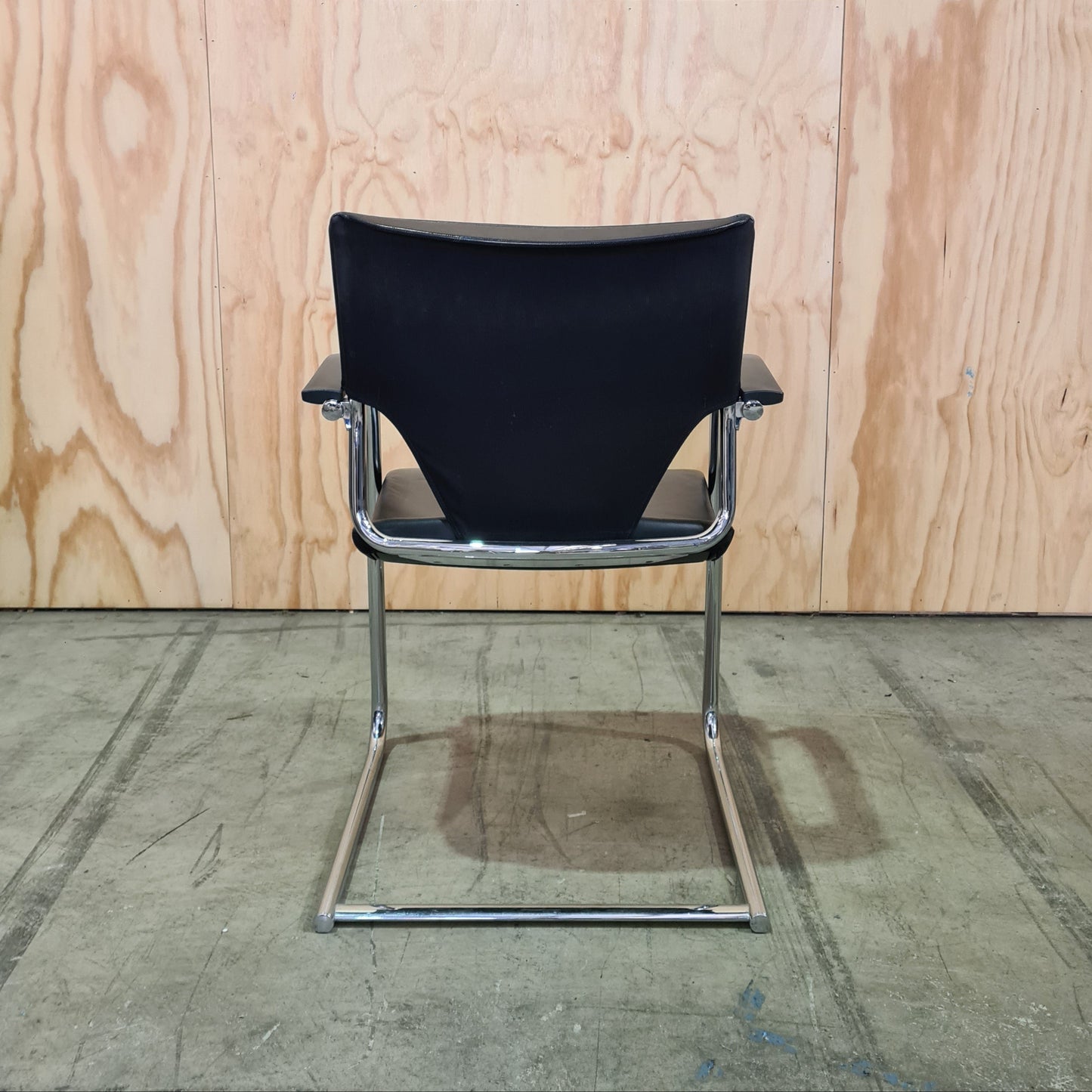Wilkhahn Modus 277/71 Sled Base Black Leather Chair