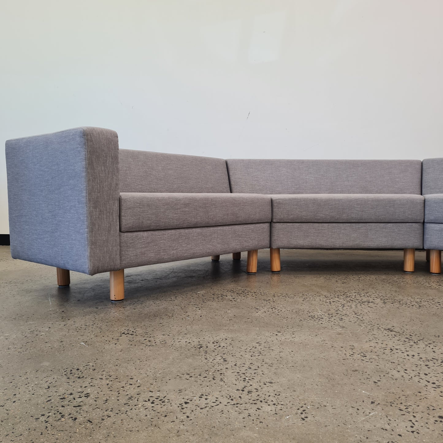Three Part Modular Corner Couch Light Grey