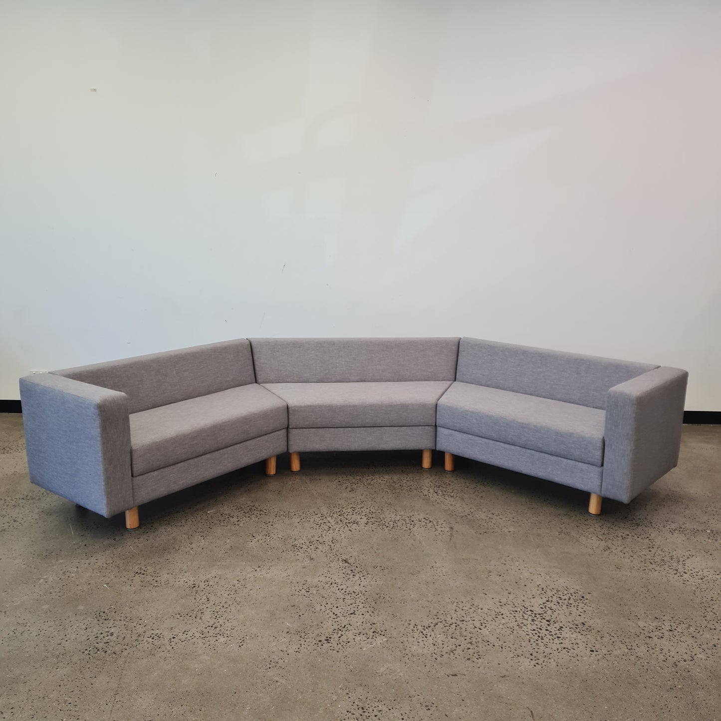 Three Part Modular Corner Couch Light Grey