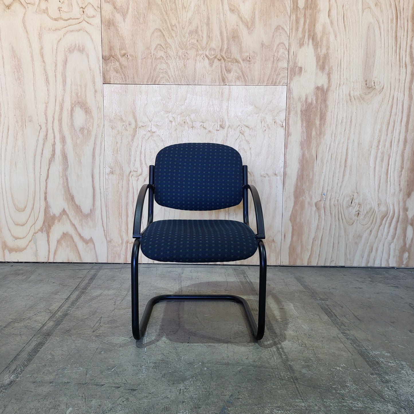 Upholstered Visitor Chair patterned in Navy Blue