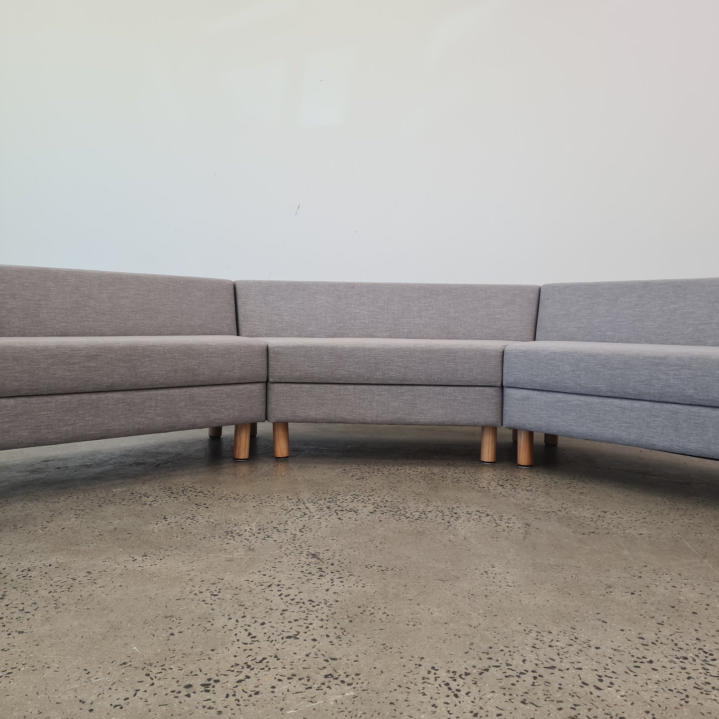 Three Part Modular Corner Couch Light Grey