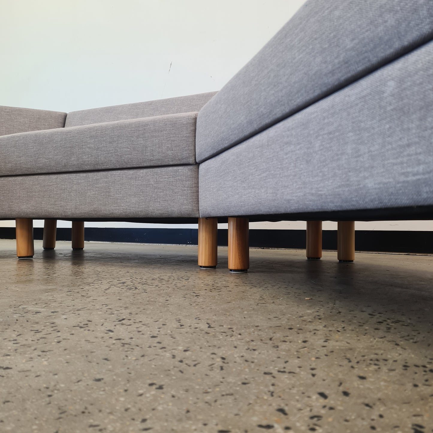 Three Part Modular Corner Couch Light Grey