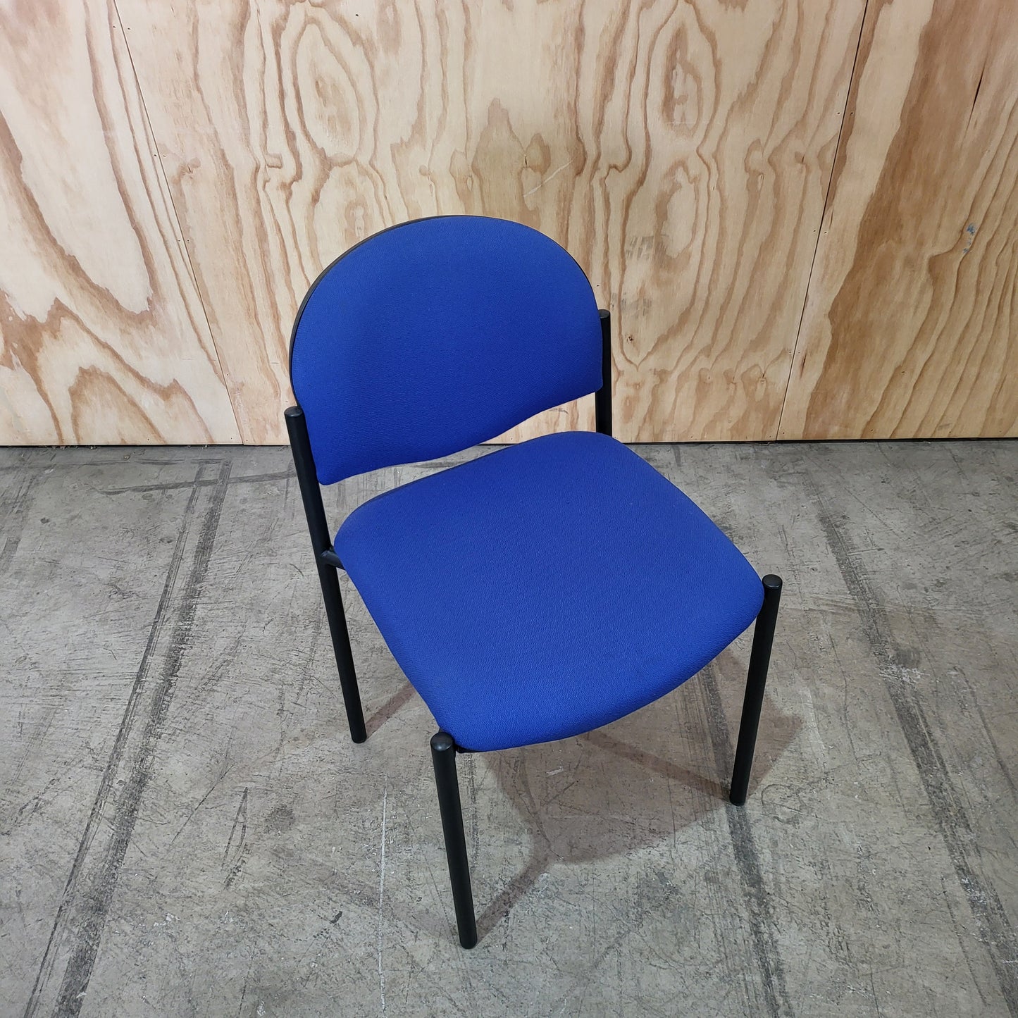 Waiting Room Chair with Blue Upholstery
