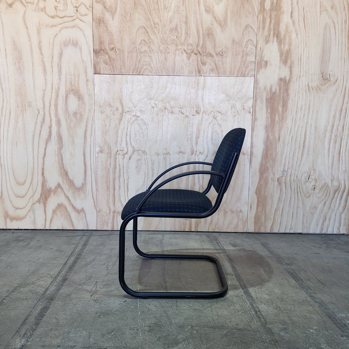 Upholstered Visitor Chair patterned in Navy Blue