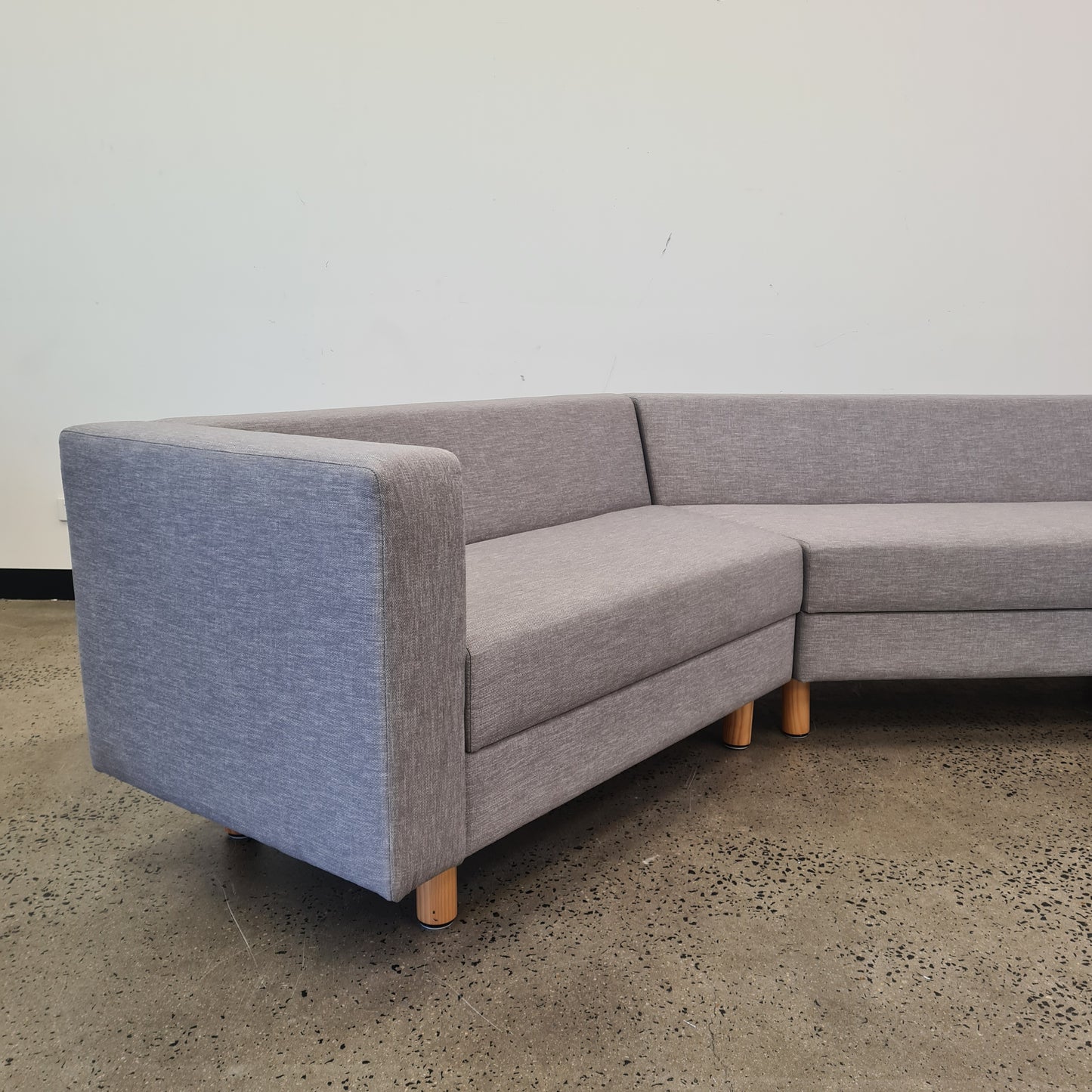 Three Part Modular Corner Couch Light Grey