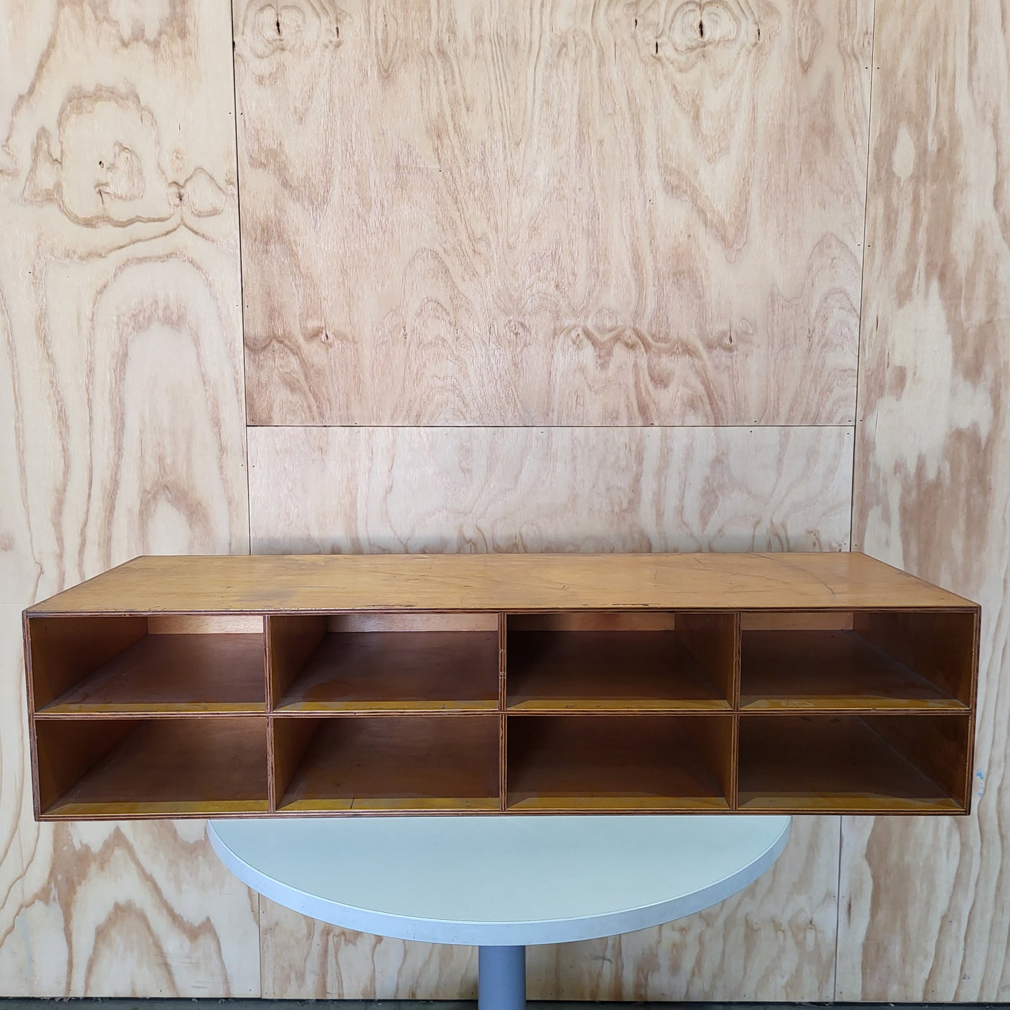 Short long wooden bookshelf