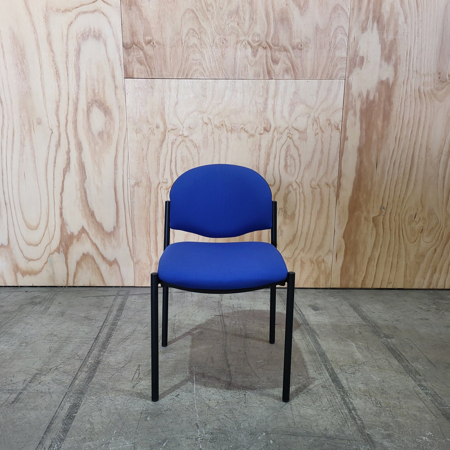 Waiting Room Chair with Blue Upholstery