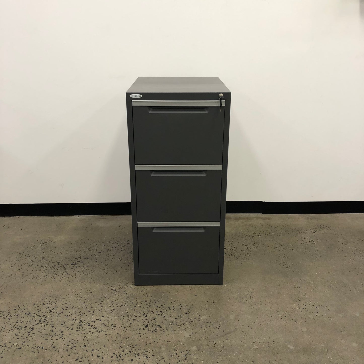 Steelco 3 Drawer Filing Cabinet Grey