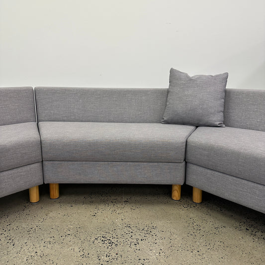 Three Part Modular Corner Couch Light Grey