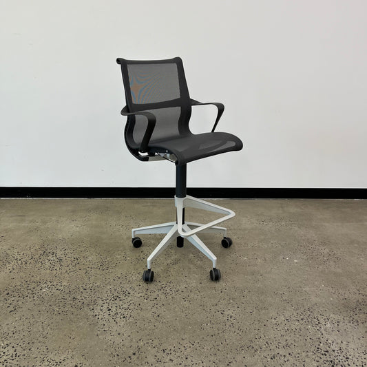 Herman Miller Graphite Setu Stool Base 5 Star H Alloy with Castors