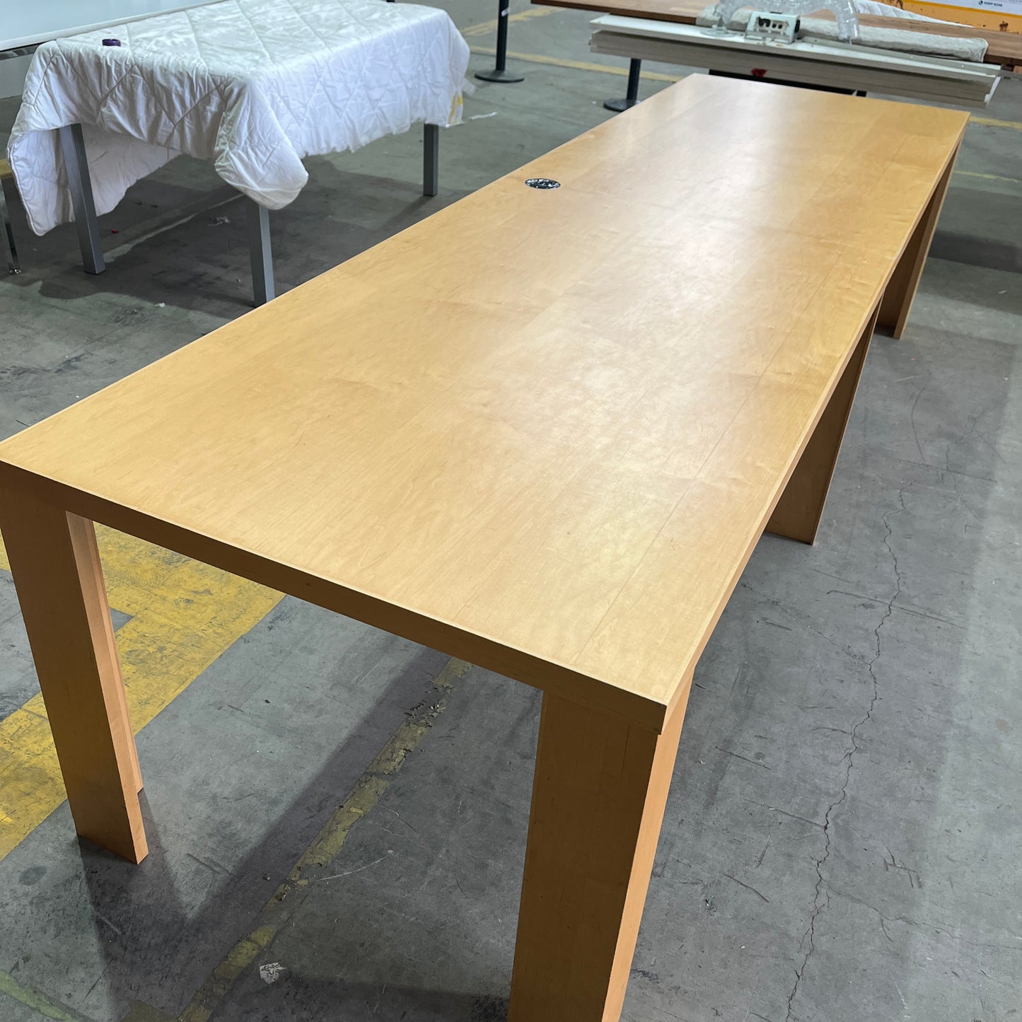 Varnished Wood Conference Meeting Table