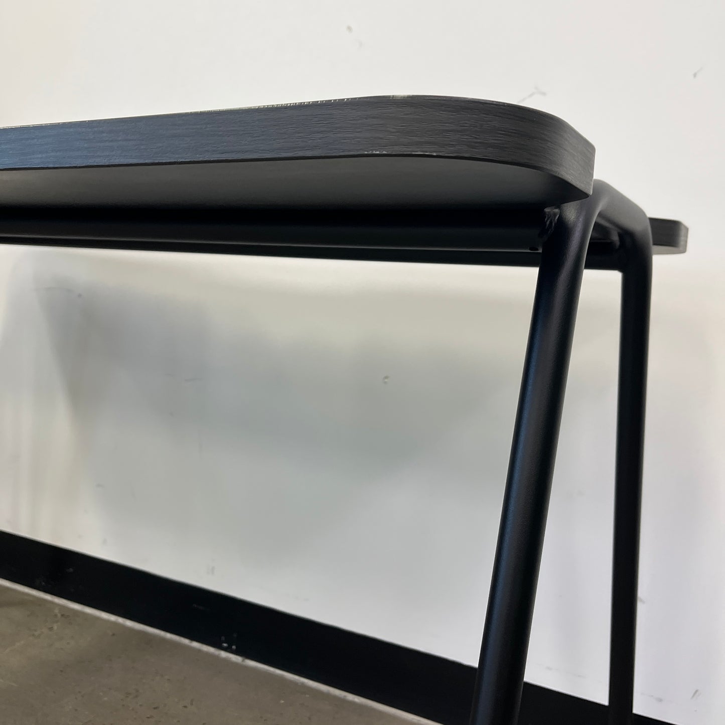 Charcoal Laminate Top Black Metal Legs Office Desk