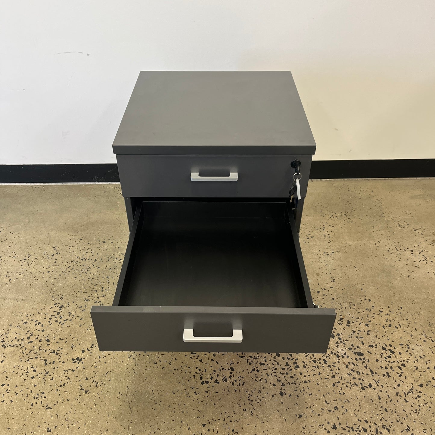Charcoal Grey Filing Cabinet with Keys