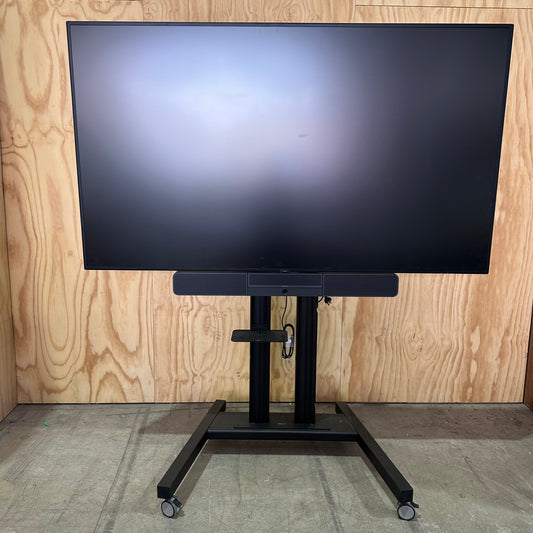 NEC 86" LCD MultiSync C861Q  Display with conference soundbar and camera on Stand