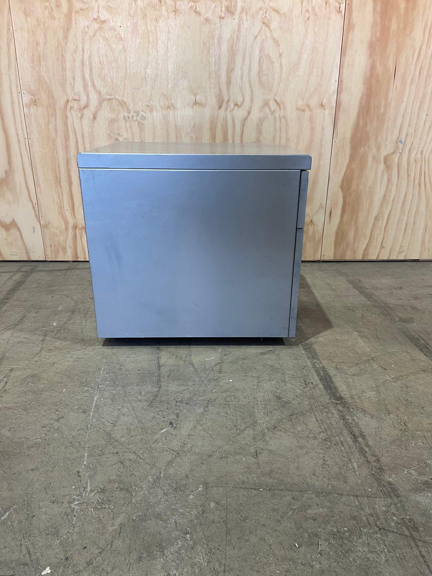 Silver Metal 2 Drawer Pedestal