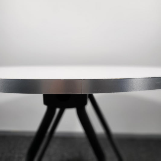 BULK BUY: Pyramid Round Table White with Grey Swivel Legs