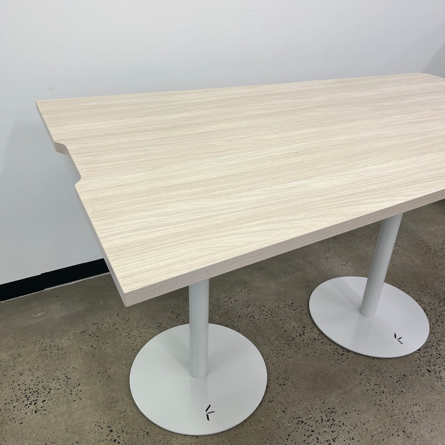 Koskela Custom Irregular Wooden Table with 2 Round Base