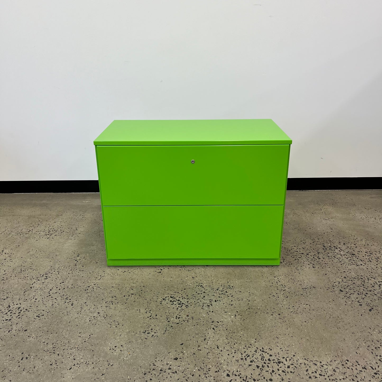 Planex Virtu 2 Drawer Cabinet in Green Metal