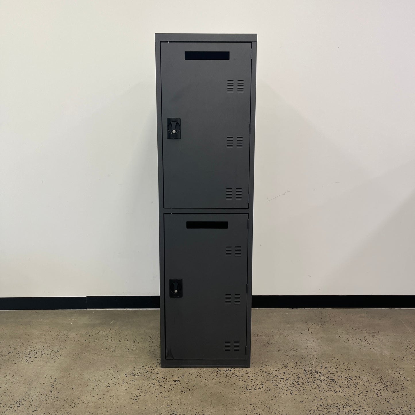 Correspondence Single Bay Double Door Locker in Charcoal Grey No Keys