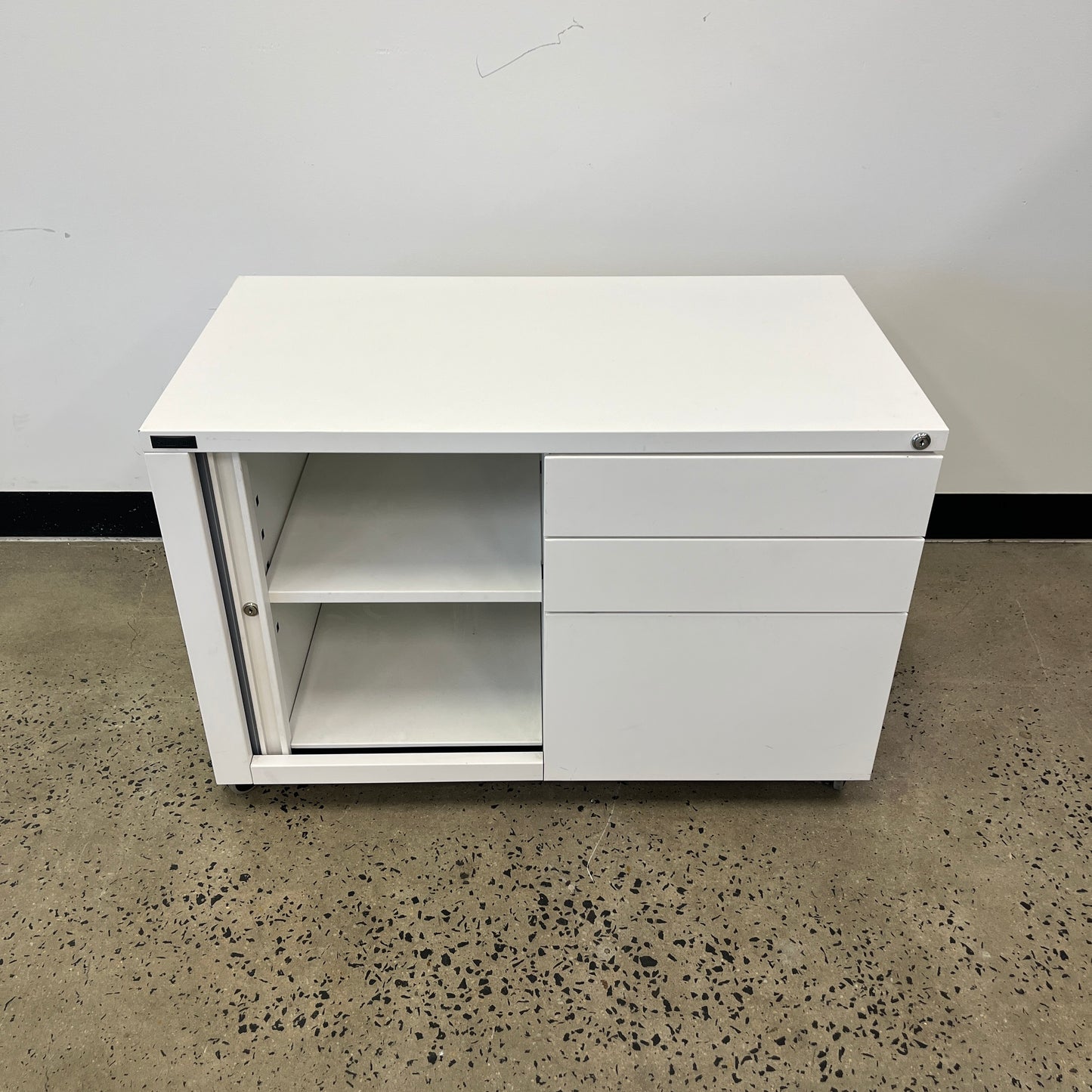Schiavello Cache Tambour Caddy with 3 Drawers White
