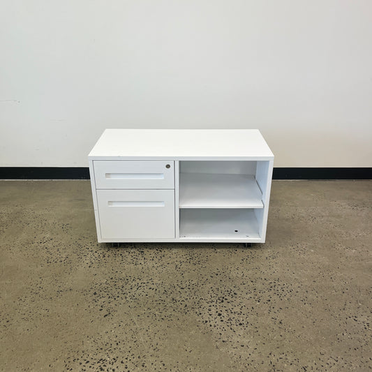White Open Caddy Unit with Keys
