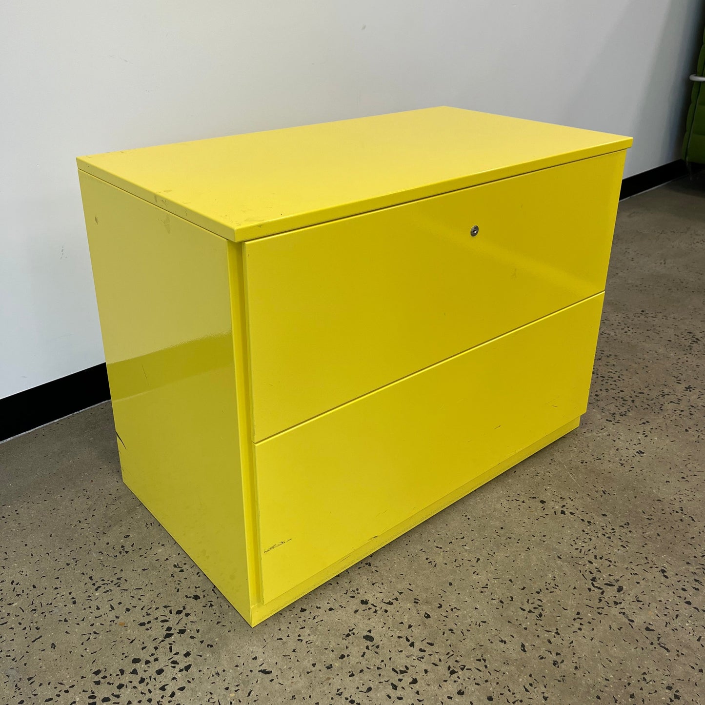 Planex Virtu 2 Drawer Cabinet in Yellow Metal