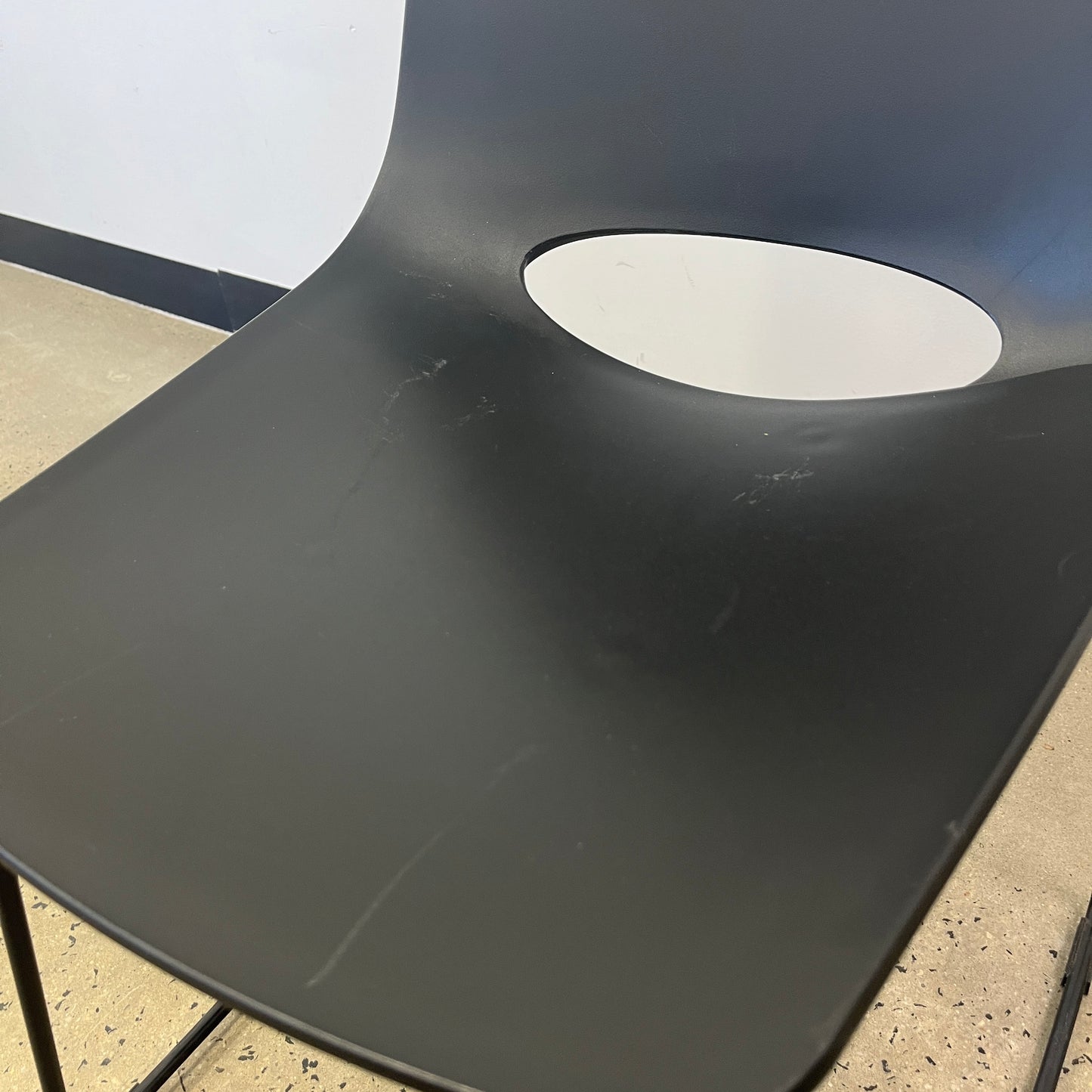 Wasowsky Black Plastic Chair with Metal Base