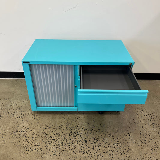 Schiavello Cache Tambour Caddy with 3 Drawers Blue
