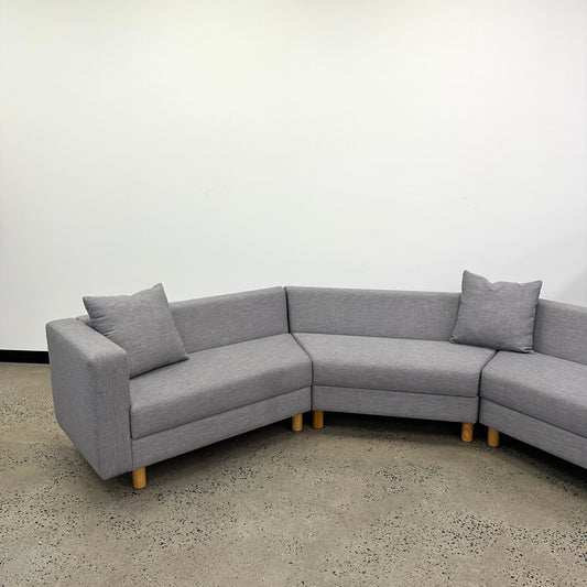 Three Part Modular Corner Couch Light Grey