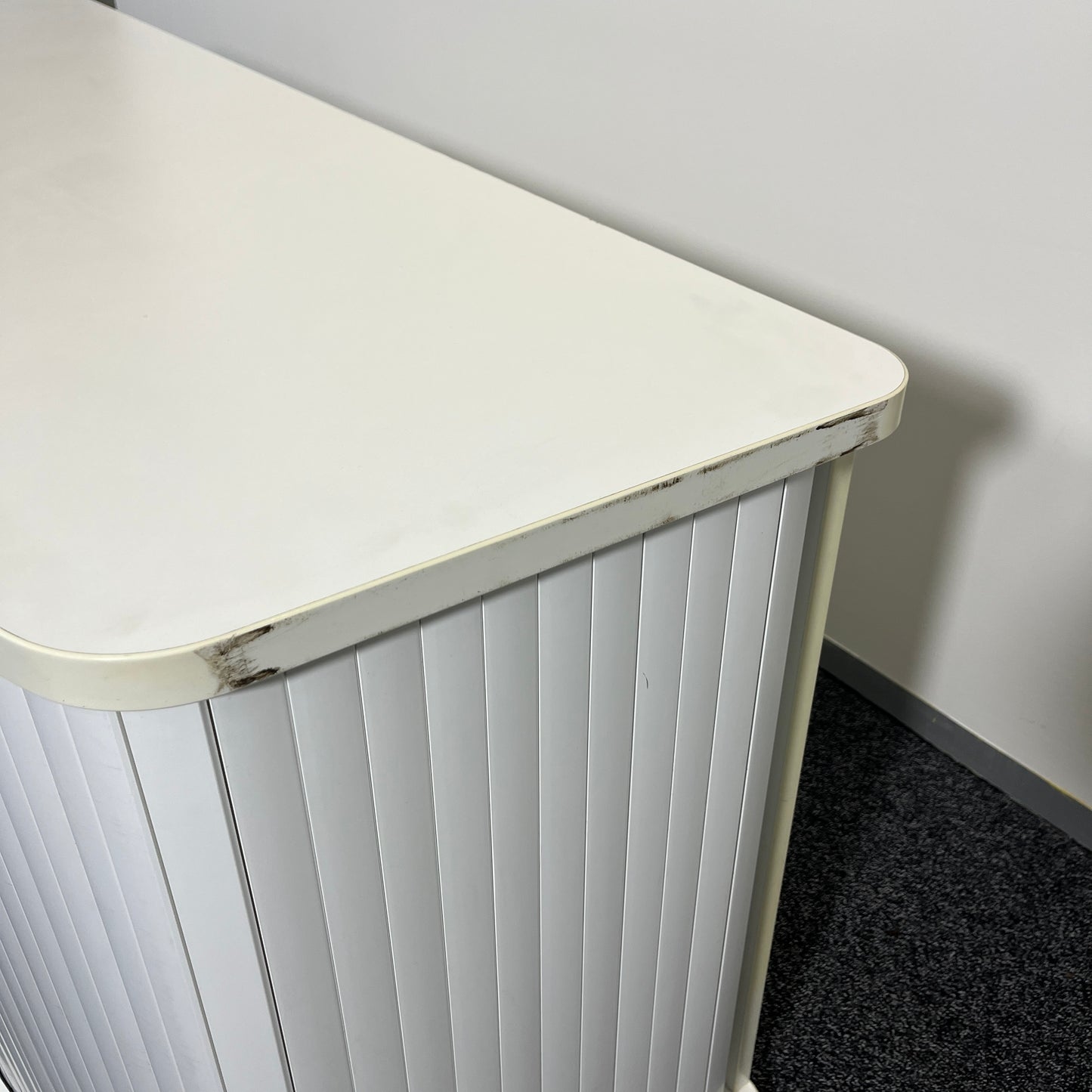 Curved Tambour Sideboard Unit in White