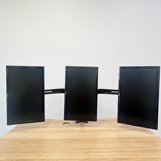 3 Monitor Desktop Mount Stand with Clamp Base with BenQ 24' Monitors