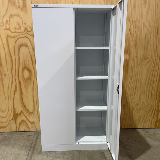 GO Stationery Cupboard 2 Door Metal Cabinet Grey