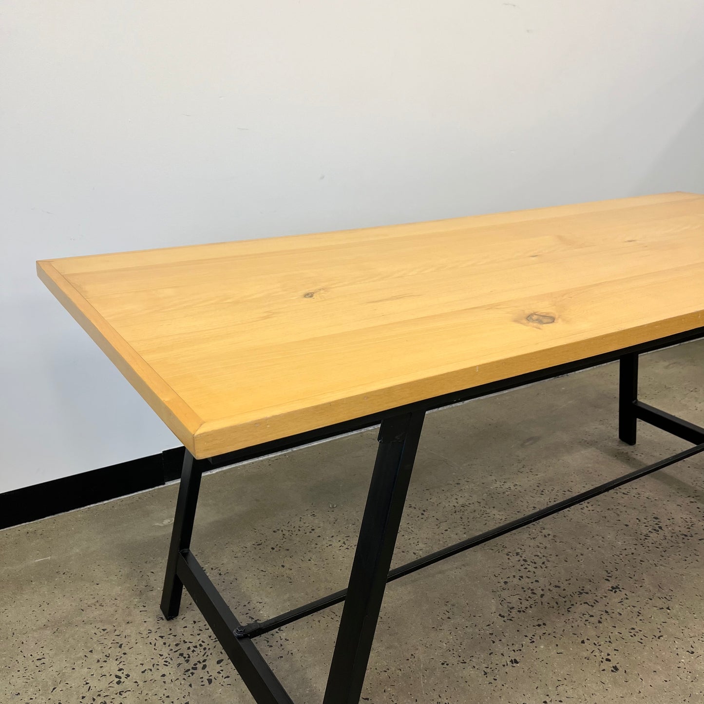 Trestle Table Wooden Black Legs by RJ Living