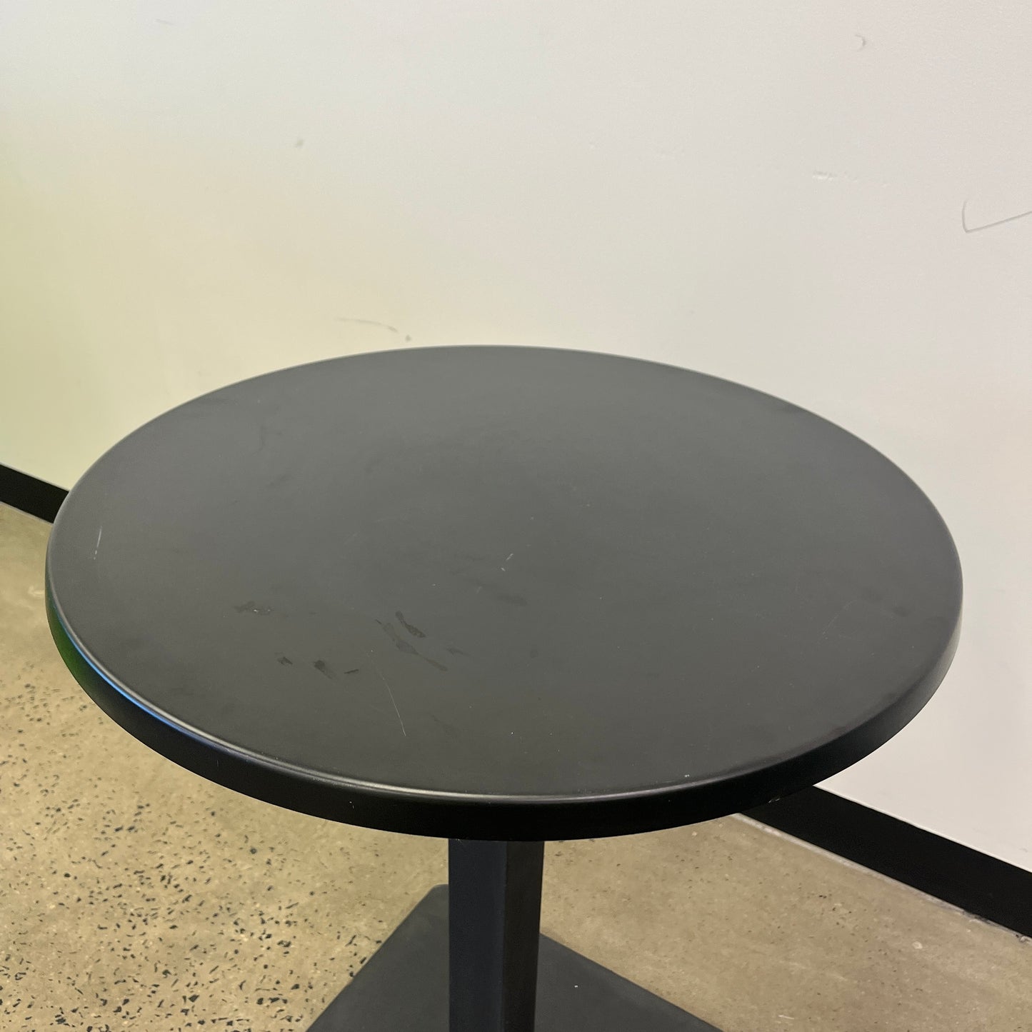 Small Round Cafe Table Tall Black