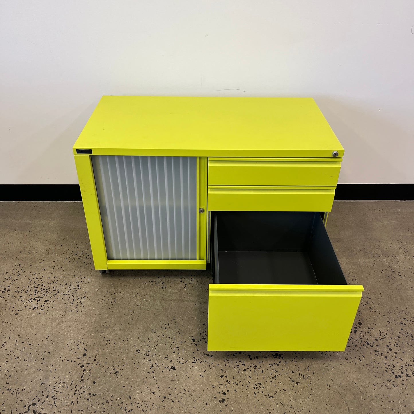 Schiavello Cache Tambour Caddy with 3 Drawers Light Green