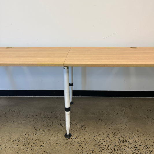Office Desk with Laminate Wood and Adjustable Legs