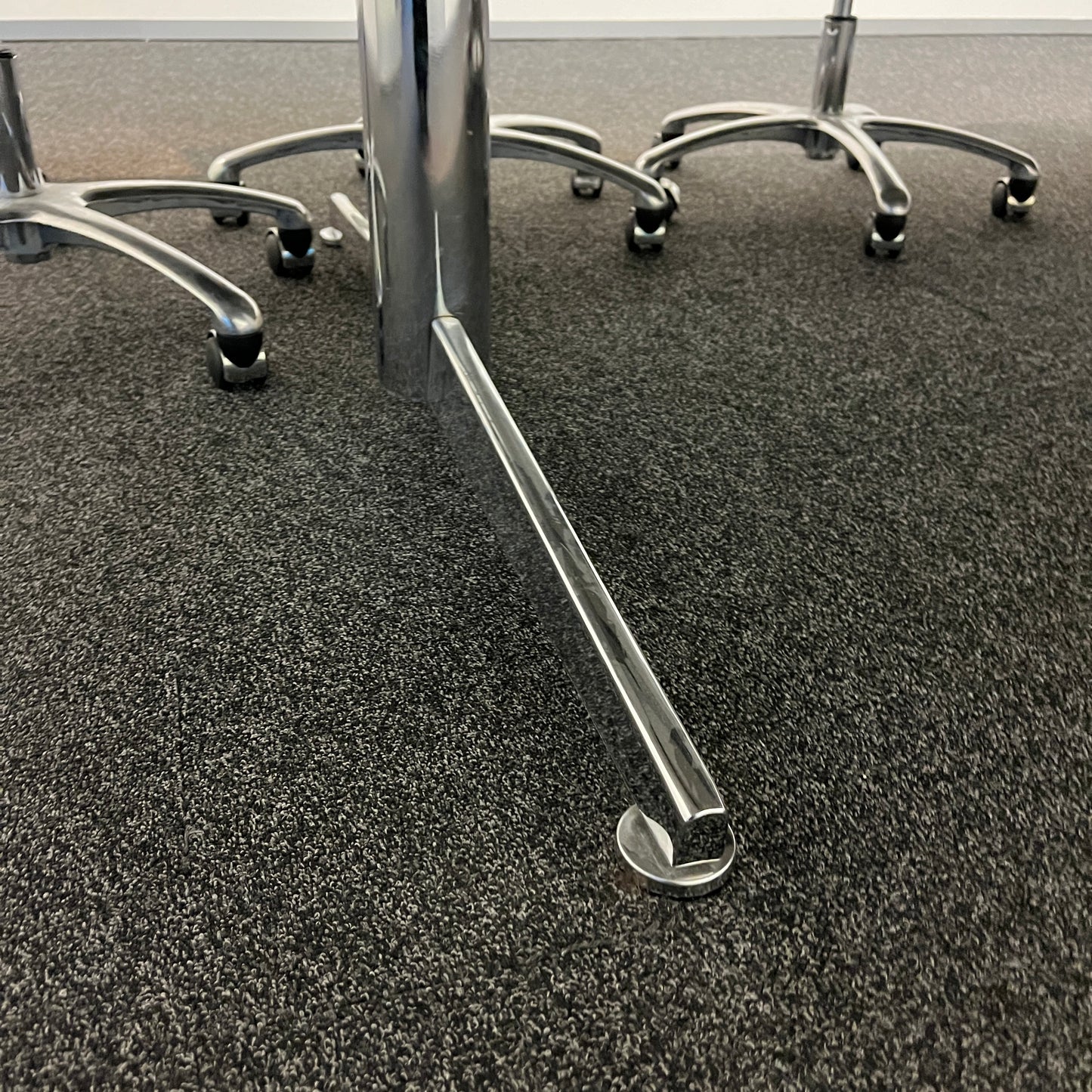 16-Person Boardroom Table Rectangle White with Chrome Legs