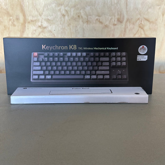 Keychron K8 Bluetooth Mechanical Keyboard and silicon palm rest