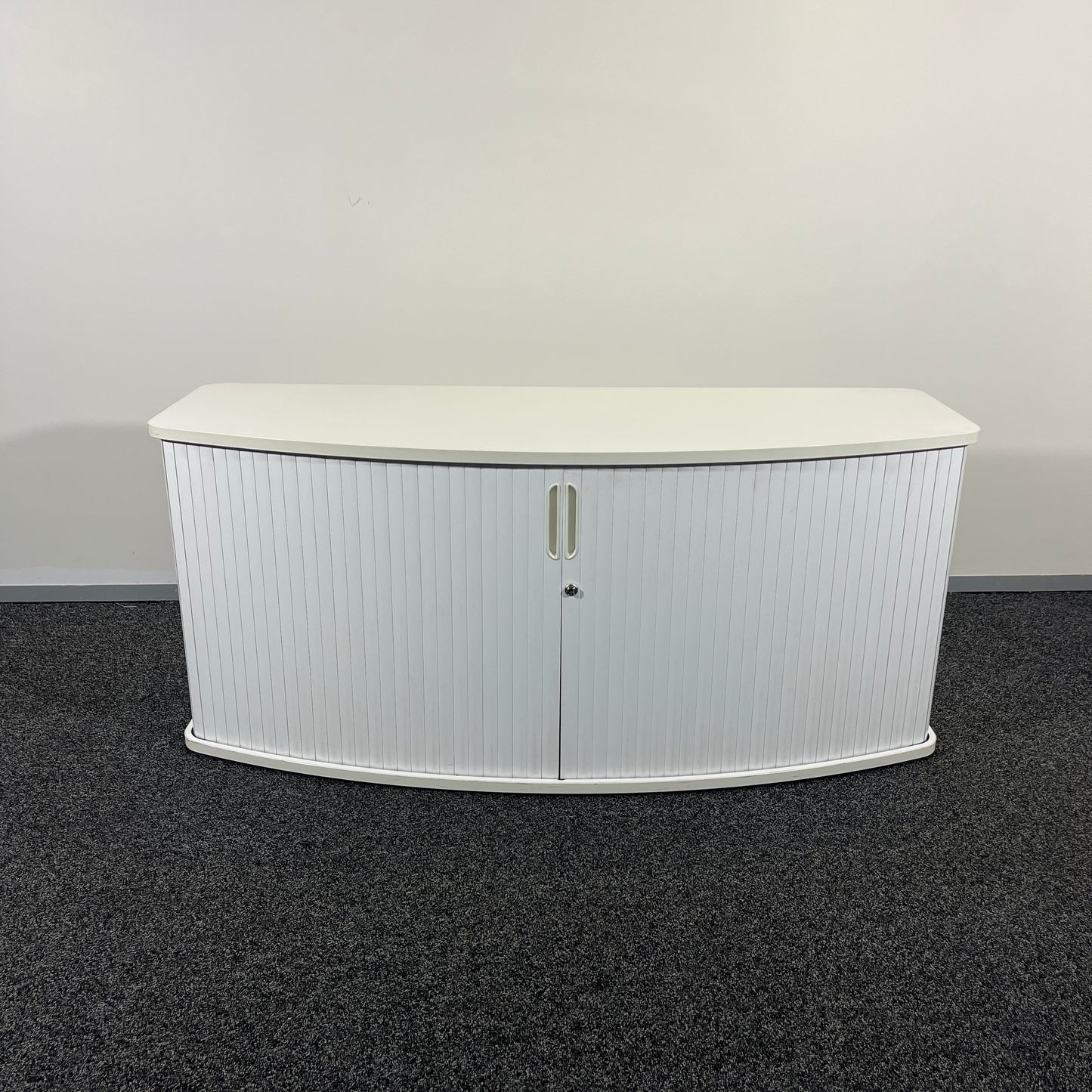 Curved Tambour Sideboard Unit in White