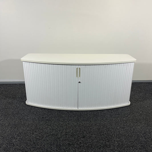 Curved Tambour Sideboard Unit in White